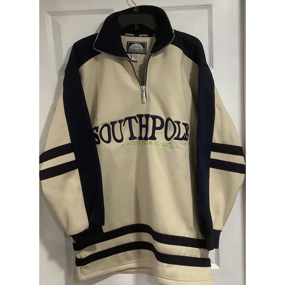 Southpole Sweater Mens M Vintage 3/4 Zip Pullover Long Sleeve